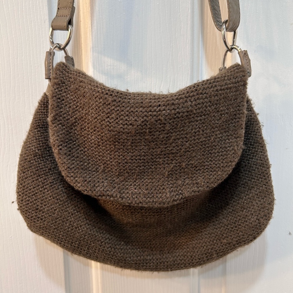 J. Jill Wool Infused Hobo Bag Adjustable Leather Strap Magnetic Snap Close - Picture 3 of 11